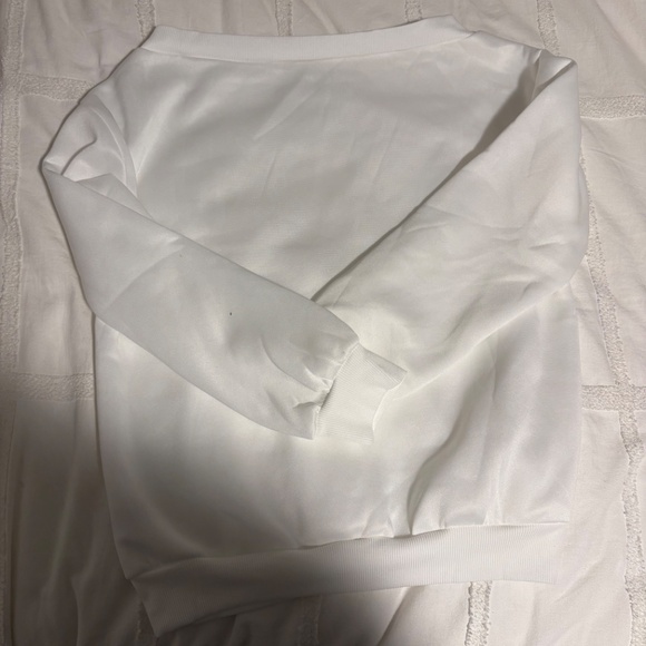 Off-Shoulder White Sweatshirt (SHEIN) - Picture 2 of 3